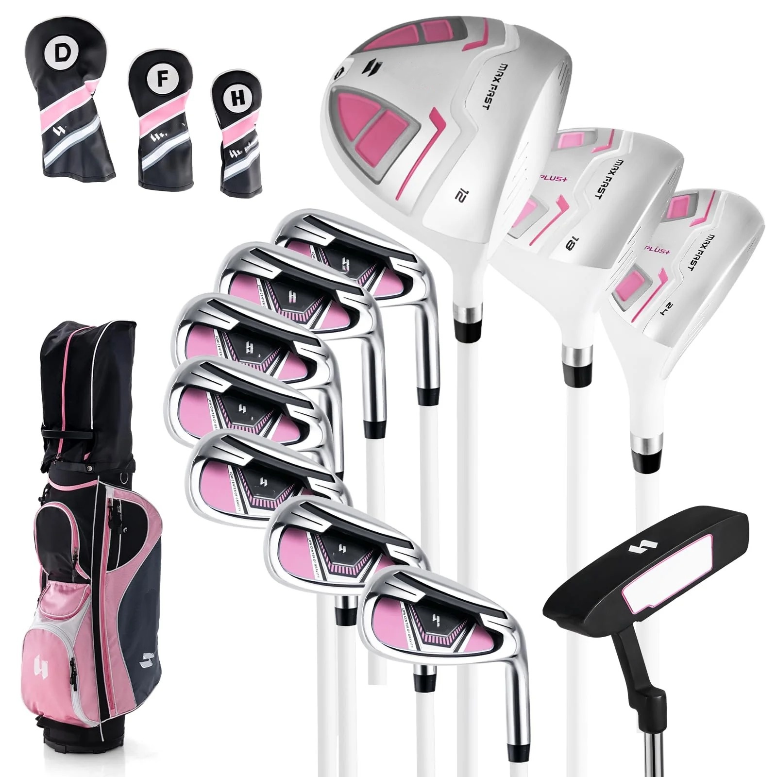 Complete Golf Club Set for Women, 11 PCS Right Handed Golf Clubs with 460CC