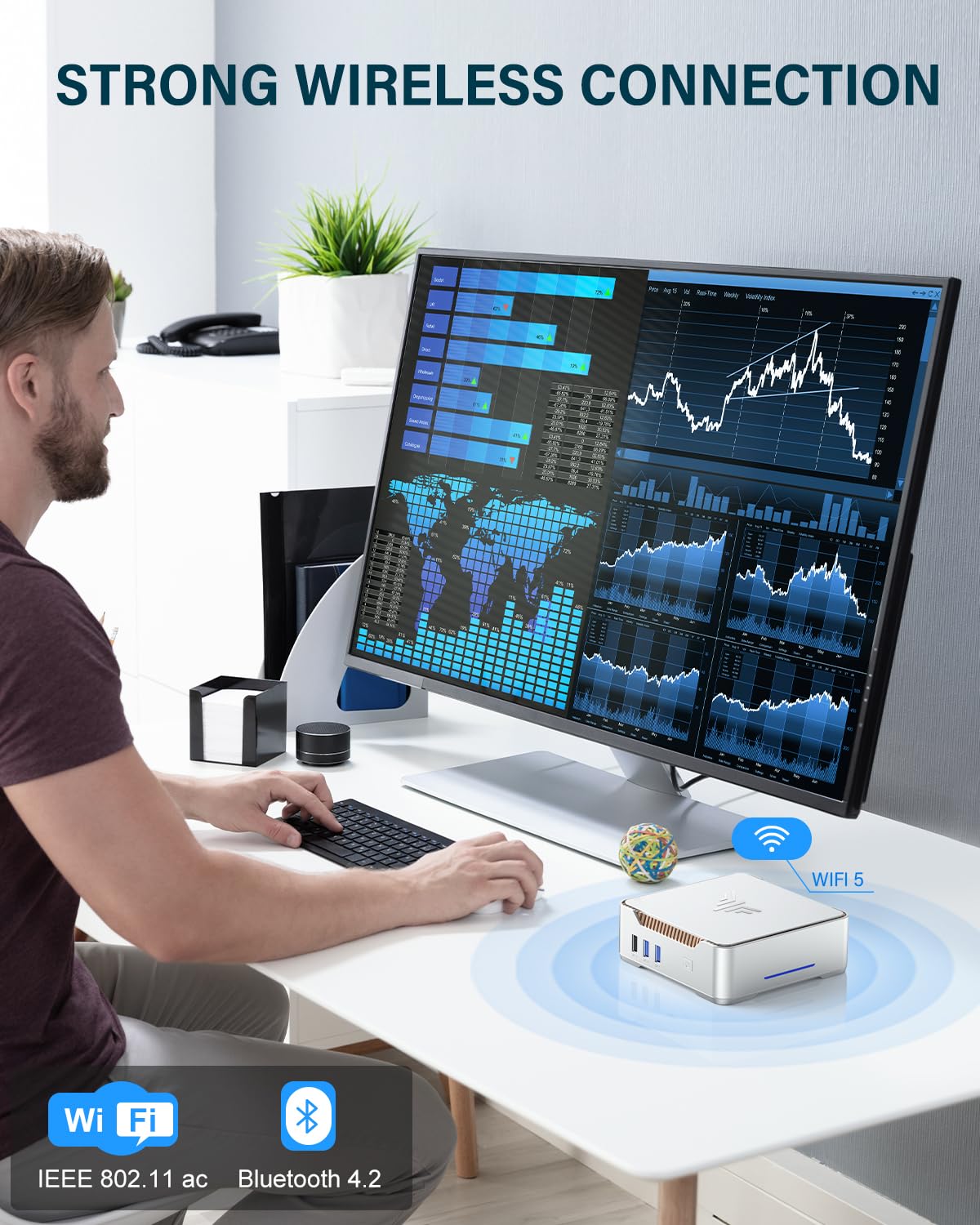 KAMRUI GK3Plus Mini PC, 16GB RAM 512GB M.2 SSD Mini Computers