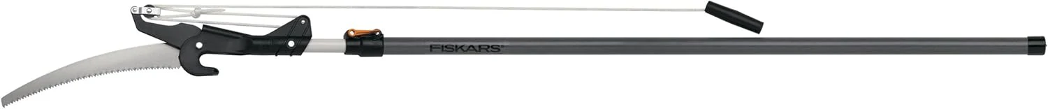 2-in-1 Extendable Tree Pruner and Pole Saw (Extends 7.9 - 12 feet) with Rotating Head, Pruning Stik Model with15-Inch Double-Grind Saw Blade, and Double Locking System