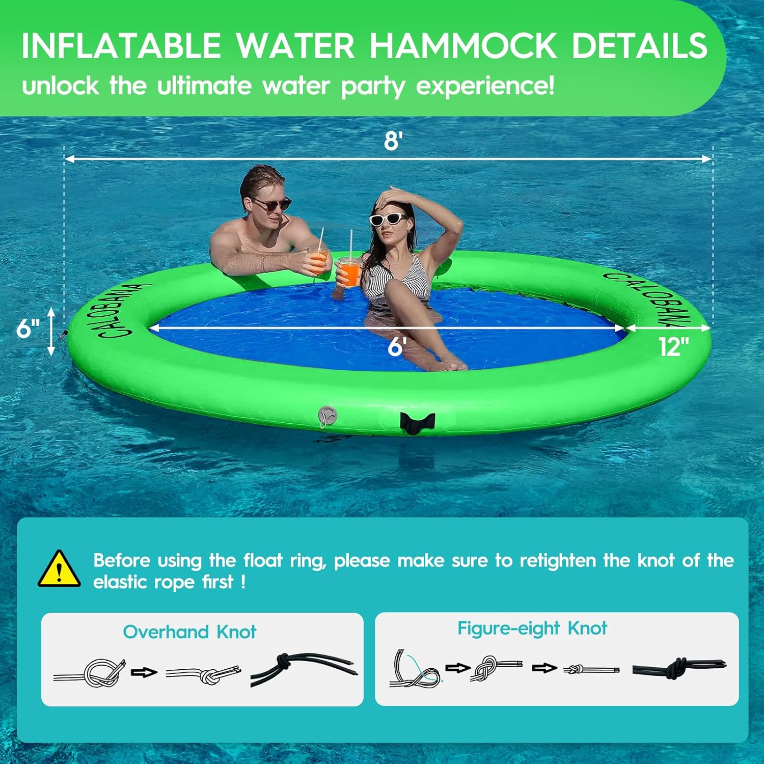 Round Floating Ring Hammock - Heavy Duty Inflatable Raft