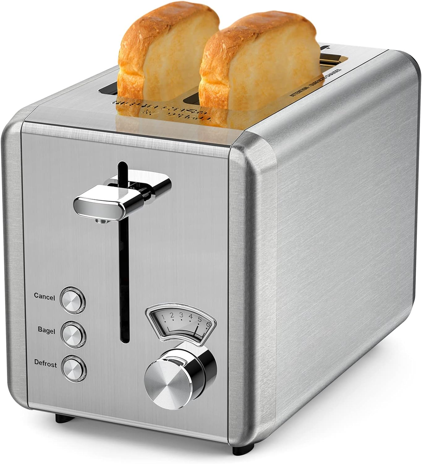 whall Toaster 2 slice Stainless Steel Toasters with Bagel, Cancel, Defrost Function, for Various Bread Types