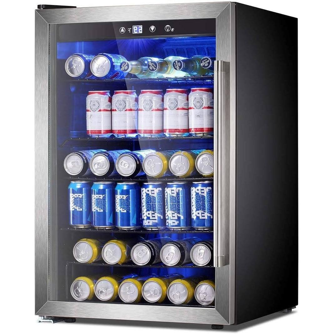 Beverage Refrigerator Cooler-145 Can Mini Fridge Clear Front – 4.5 CU.FT W58128SS