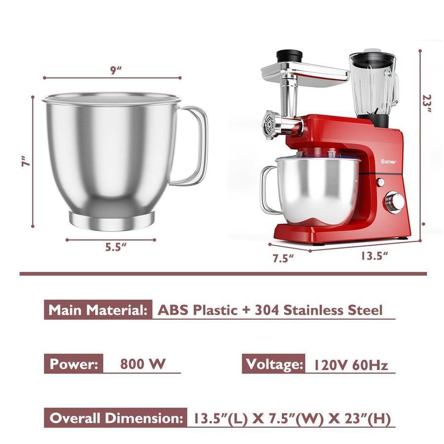 2025 3 in 1 Multi-functional 800W Stand Mixer Meat Grinder Blender Sausage Stuffer
