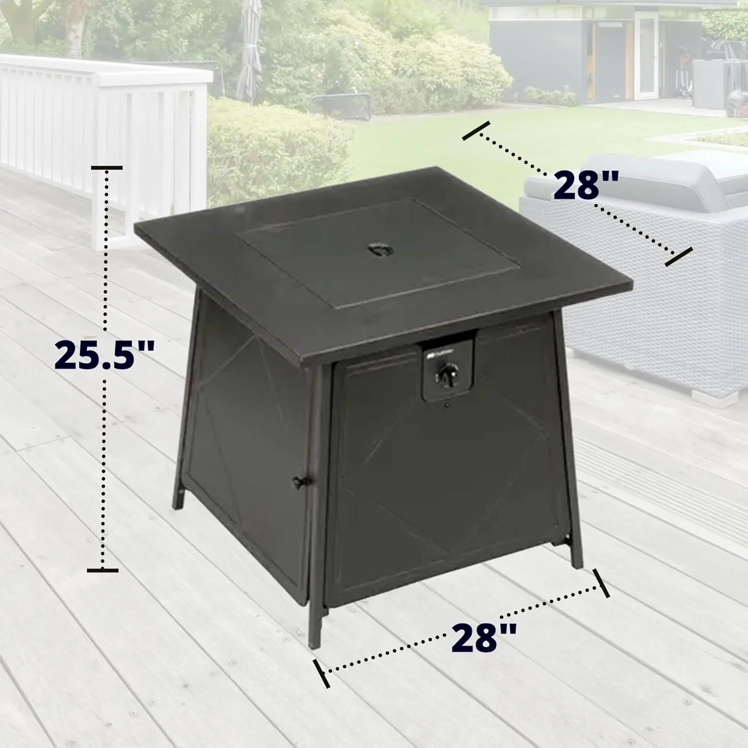 2025 Four Seasons Patio Dual Heat 50,000 BTU Square Gas Fire Pit