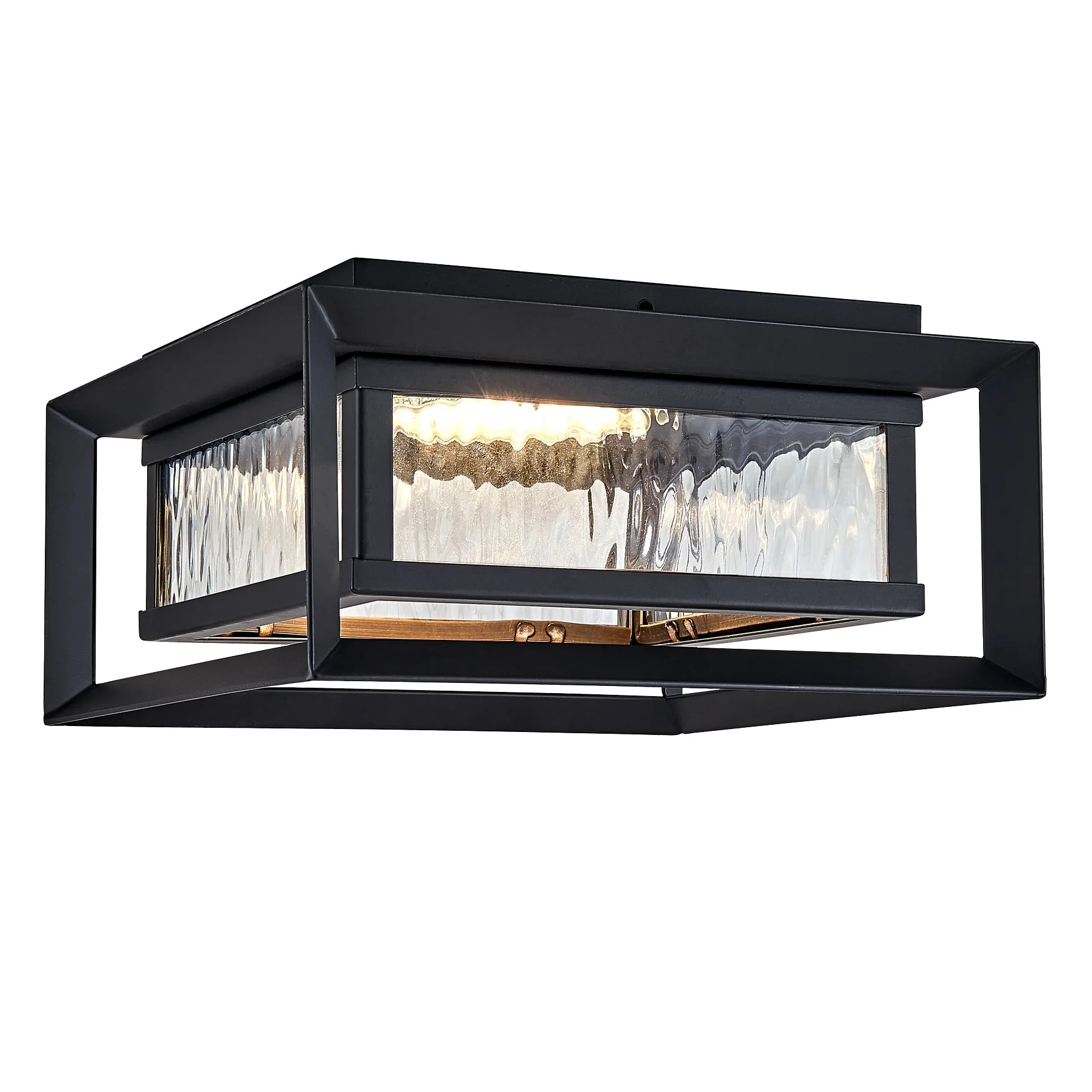Design House 589234-BLK Hartbrook Outdoor LED Ceiling Light with Clear Glass for Porch Entryway Patio, Matte Black