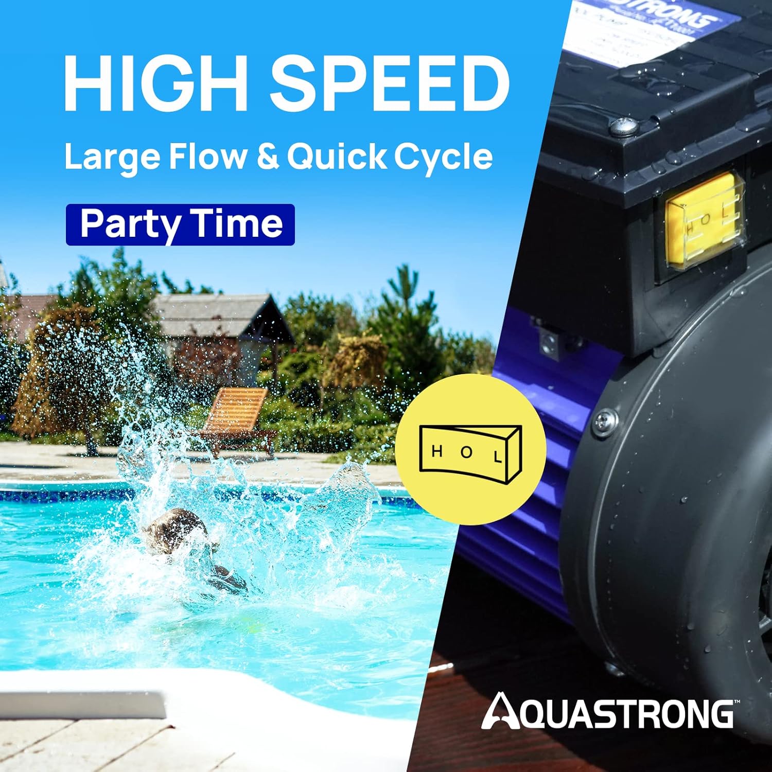 AQUASTRONG In/Above Ground Pool Pump, High Flow (with Timer, 2HP, 8917 GPH, 220V)