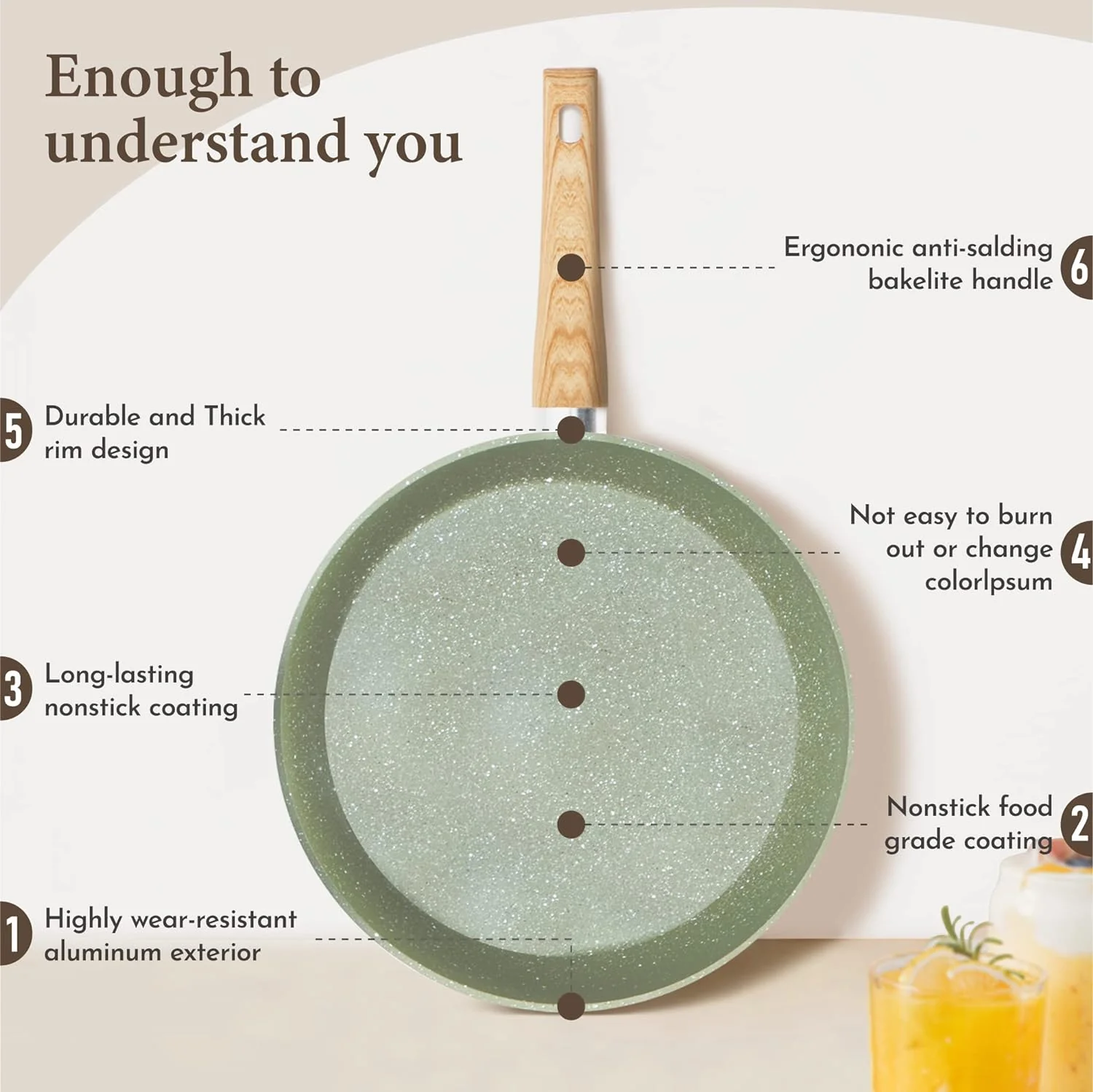 2025 2025 Kitchen Academy Induction Cookware Sets - 12 Piece Green Cooking Pan Set, Granite Nonstick Pots and Pans Set