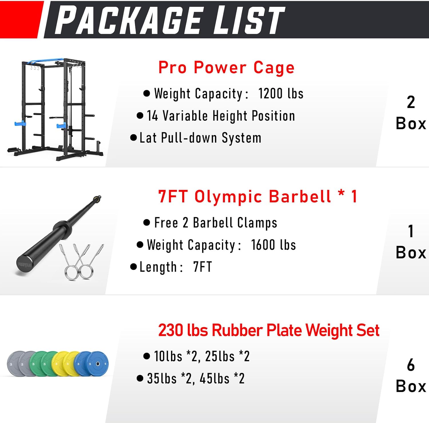 Sportsroyals Power Cage,1600lbs Multi-Function Power Rack with Adjustable Cable Crossover System and More Training Attachment, Weight Cage for Home Gym