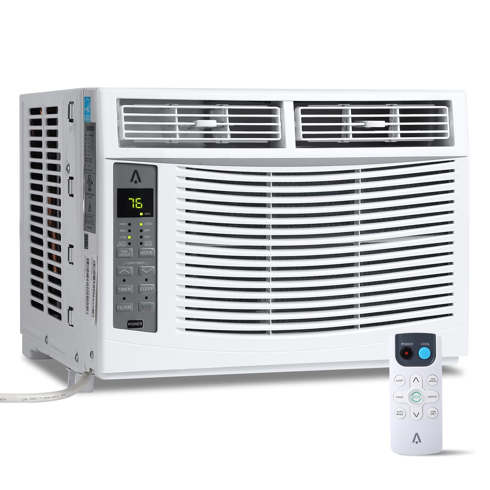 2025 Window Air Conditioner With Reusable Filter & Controls, 6000 BTU 115V~, Suitable for 250 Sq.Ft