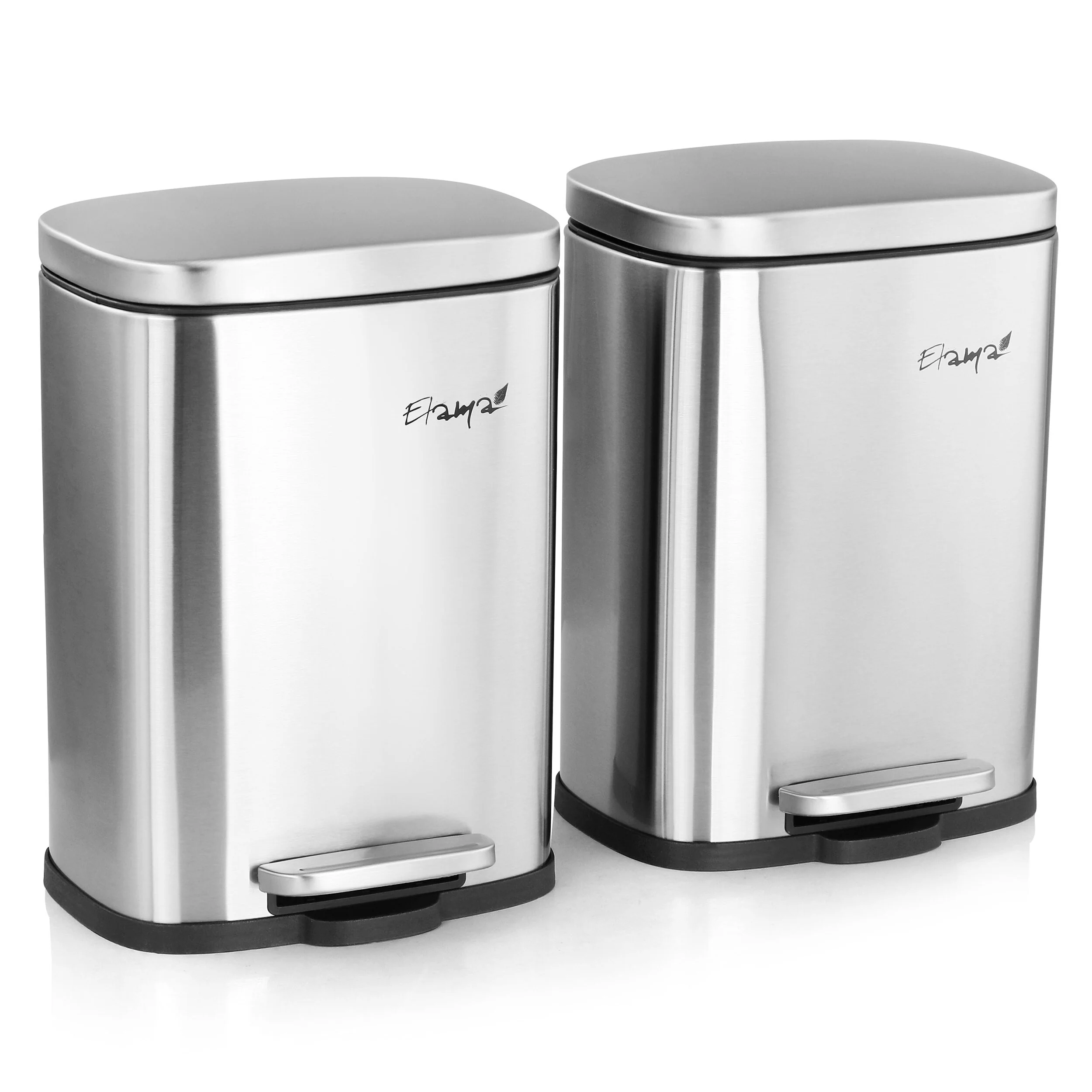 Elama 3 Piece Stainless Steel Trash Can