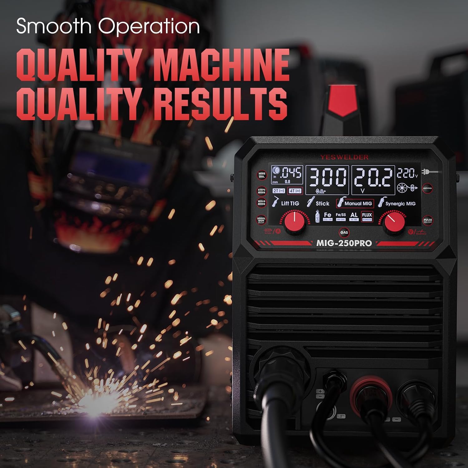 135Amp MIG Welder,110V Flux Core Welder Flux MIG/Lift TIG/Stick 3-in-1 Large LED Digital Display Welding Machine IGBT Inverter Welder FLUX-135PRO