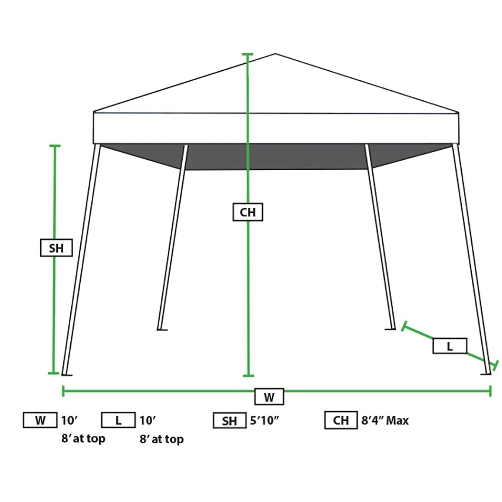 King Canopy Slant leg 10’x10′ Instant Pop Up Tent, White