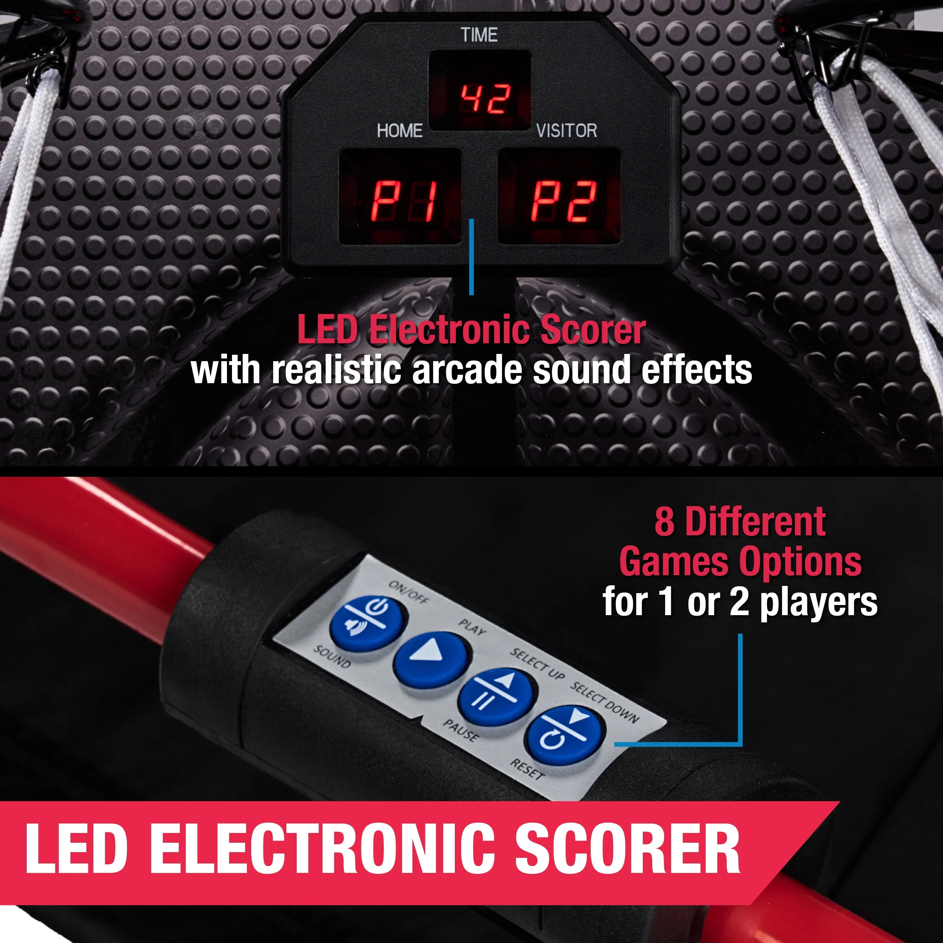 MD Sports Double Shot Arcade Folding Basketball Set, includes 3 Basketballs