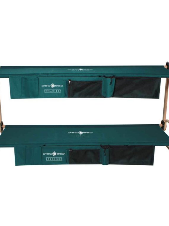 Disc-O-Bed Large Cam-O-Bunk Benchable Double Cot with Storage Organizers, Green
