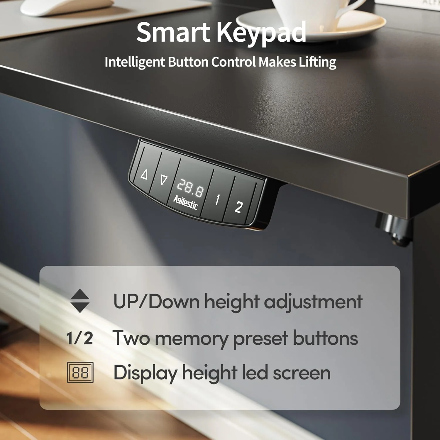 Electric Standing Desk 48 x 24 Inches Height Adjustable Desk