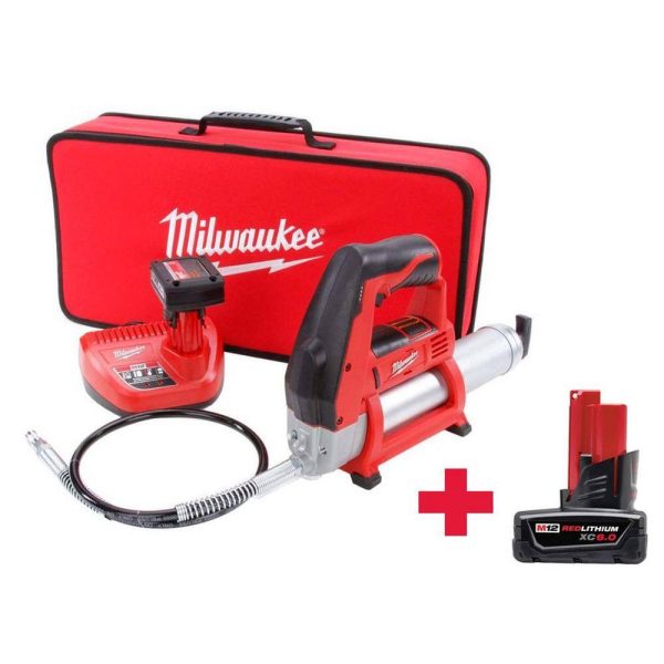 2446-21XC-48-11-2460 M12 12V Lithium-Ion Cordless Grease Gun Kit W/ Free M12 6.0Ah Battery