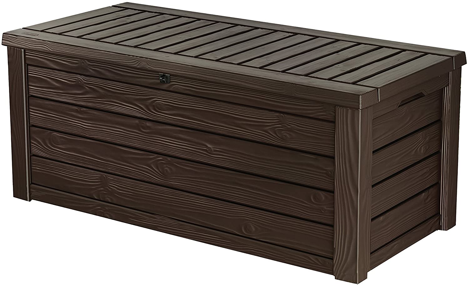 150 Gallon Resin Large Deck Box-Organization and Storage for Patio Furniture, Outdoor Cushions, Garden Tools and Pool Toys, Brown
