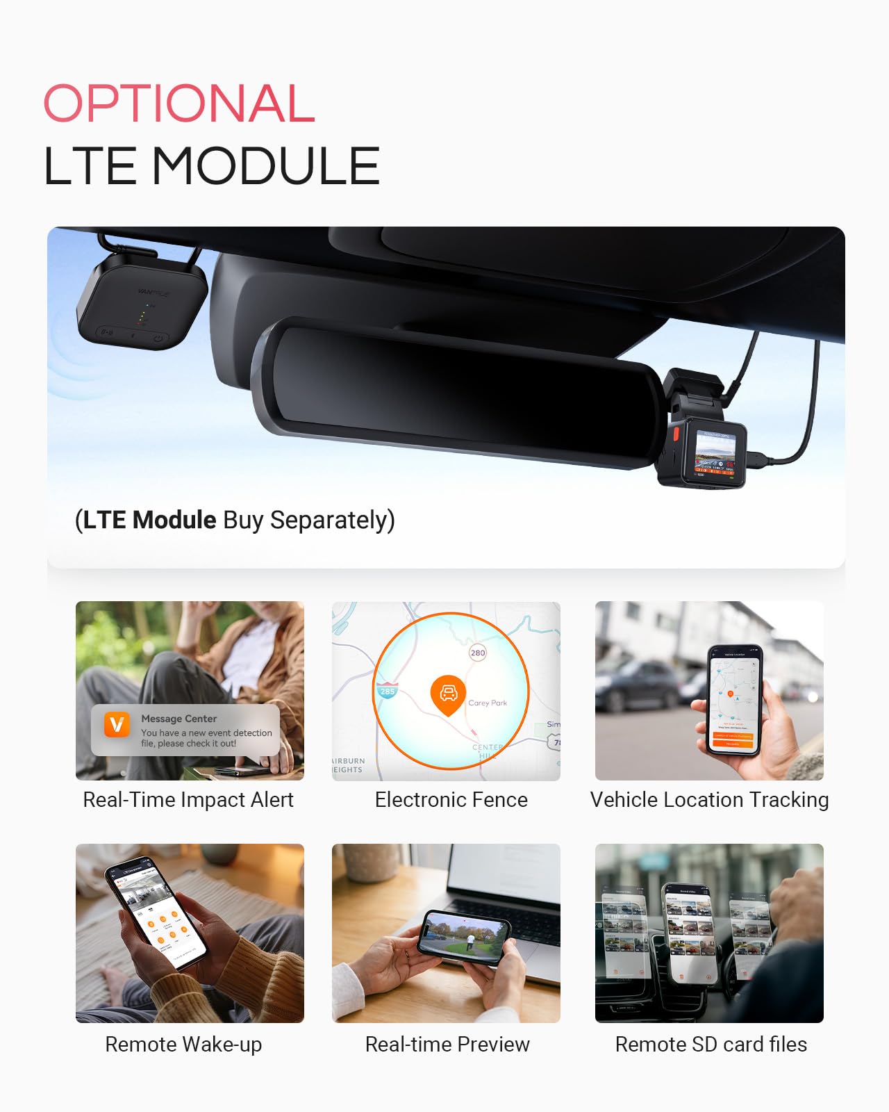 Vantrue E1 Pro 4K Mini Dash Cam Front, STARVIS 2 PlatePix HDR Night Vision