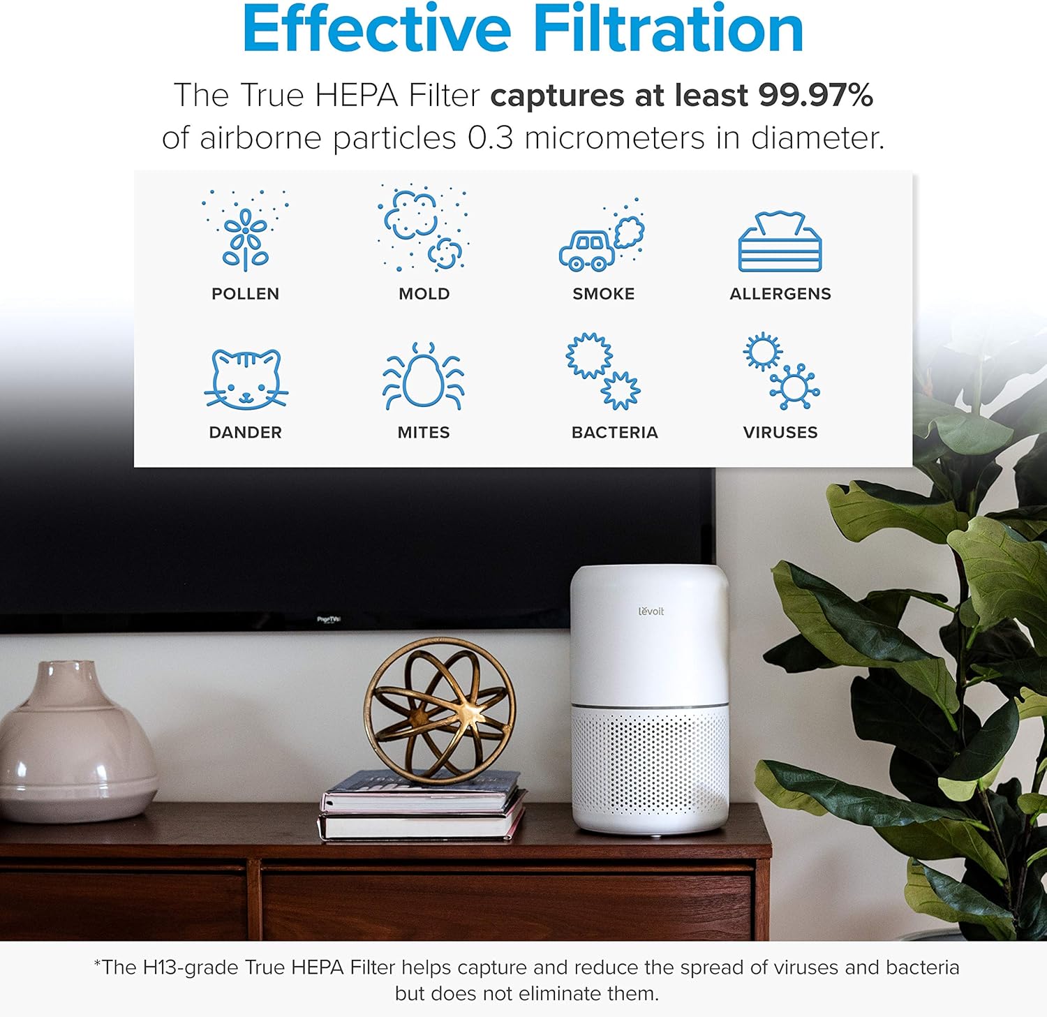 Air Purifier for Home Allergies Pets Hair in Bedroom & Standing Fan for Bedroom, 82ft CirculAir 120° Oscillating Fan