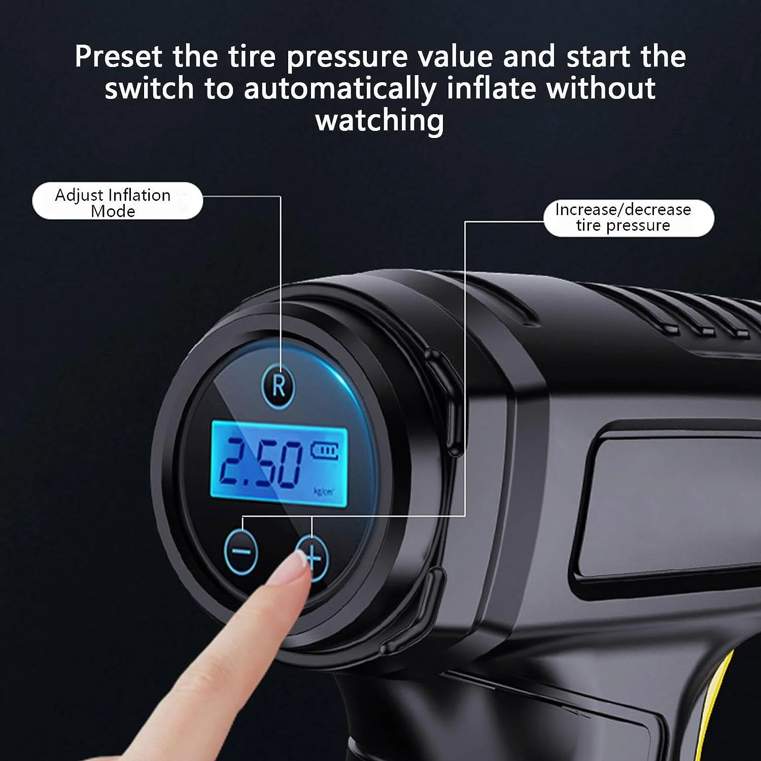2025 Tire Inflator Pump with Emergency LED Light - 12V