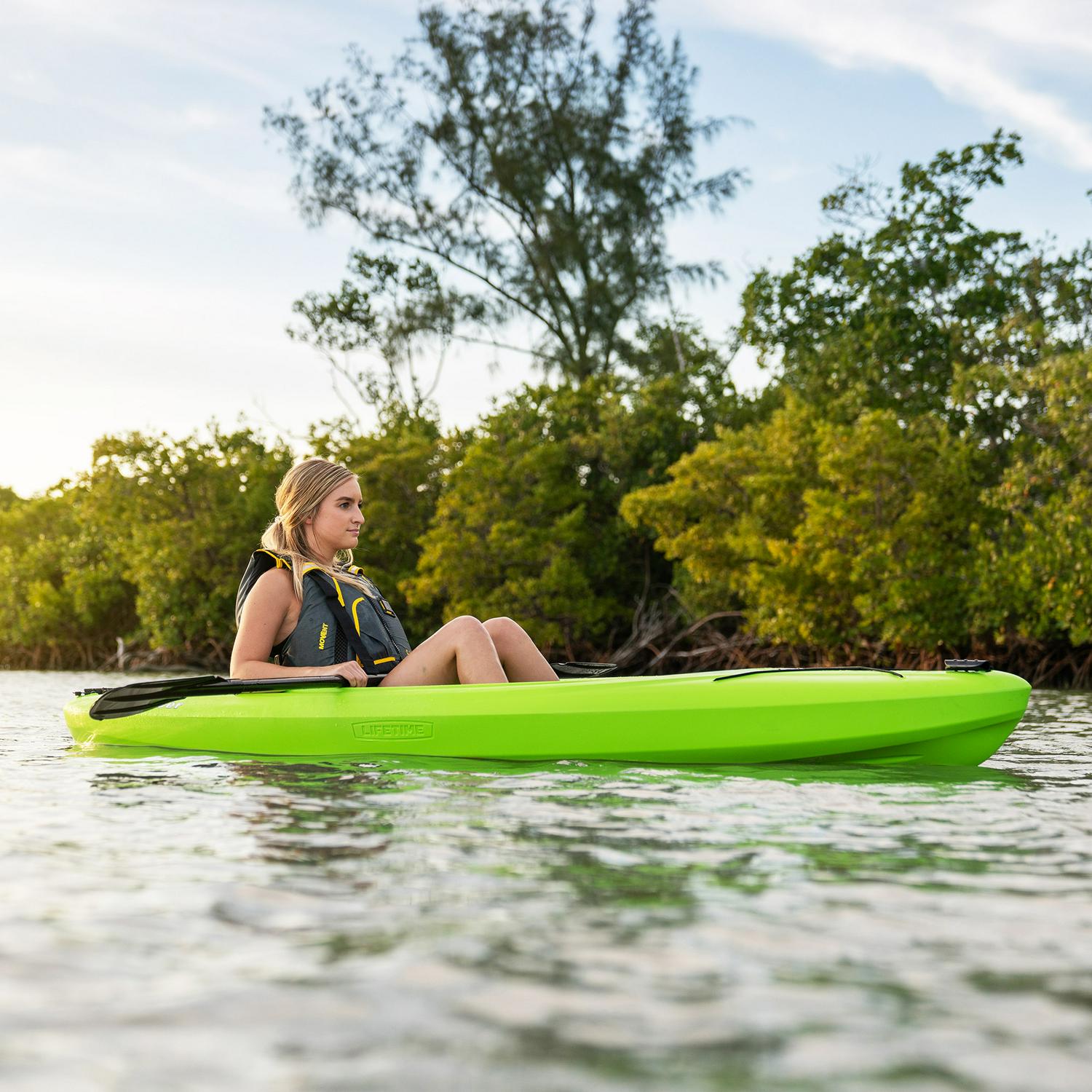 Lifetime Pacer 8 ft Sit-In Kayak (Paddle Included), Green