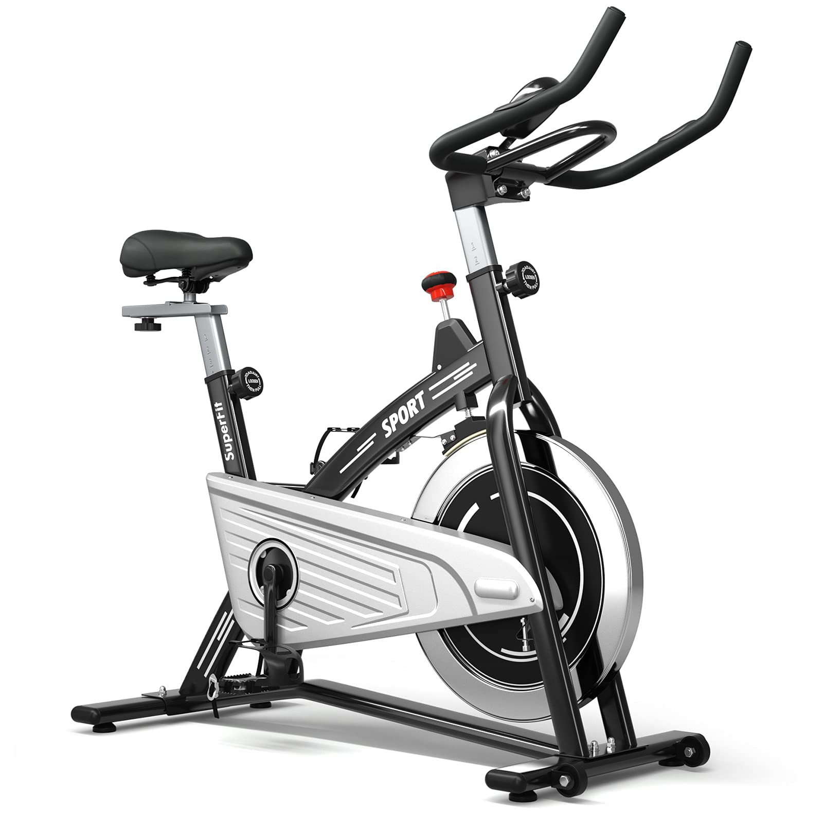 Indoor Exercise Cycling Bike, Smooth Belt Drive Stationary Bike W/ Heart Rate, LCD Monitor