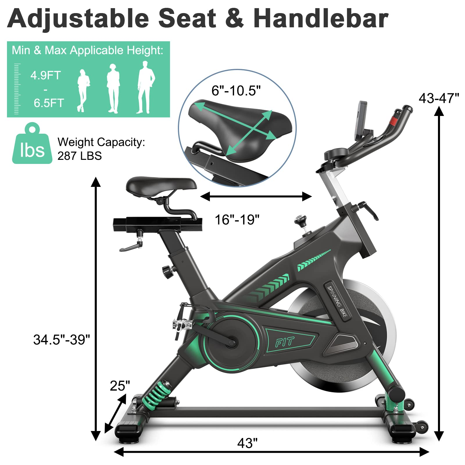 2025 Indoor Cycling Bike, Stationary Exercise Bike Workout Bike with Device Holders
