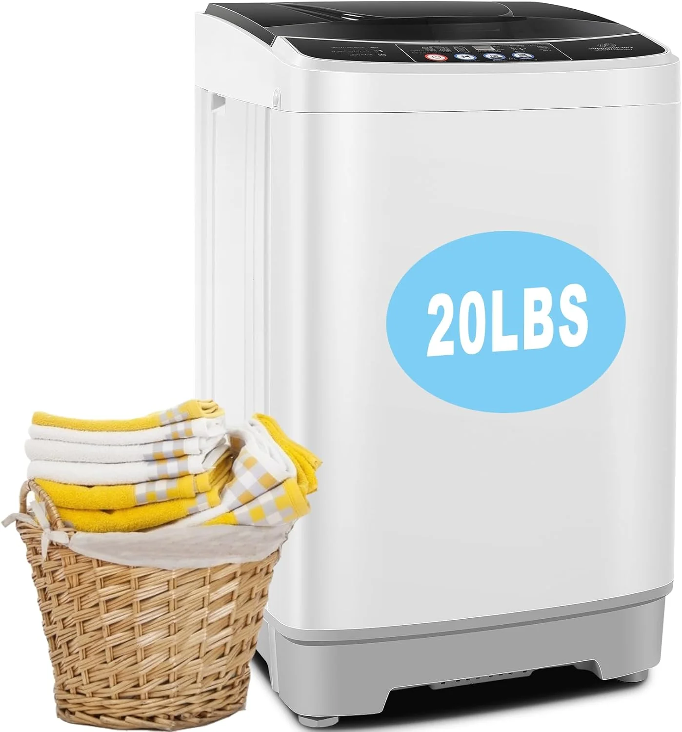 2025 20Lbs Portable Washing Machine Nictemaw Portable Washer, 2.8 Cu.ft Washer and Dryer Combo with Drain Pump, 10 Programs 8 Water Level Compact Laundry Washer for Home, Apartment, RV, Dorms