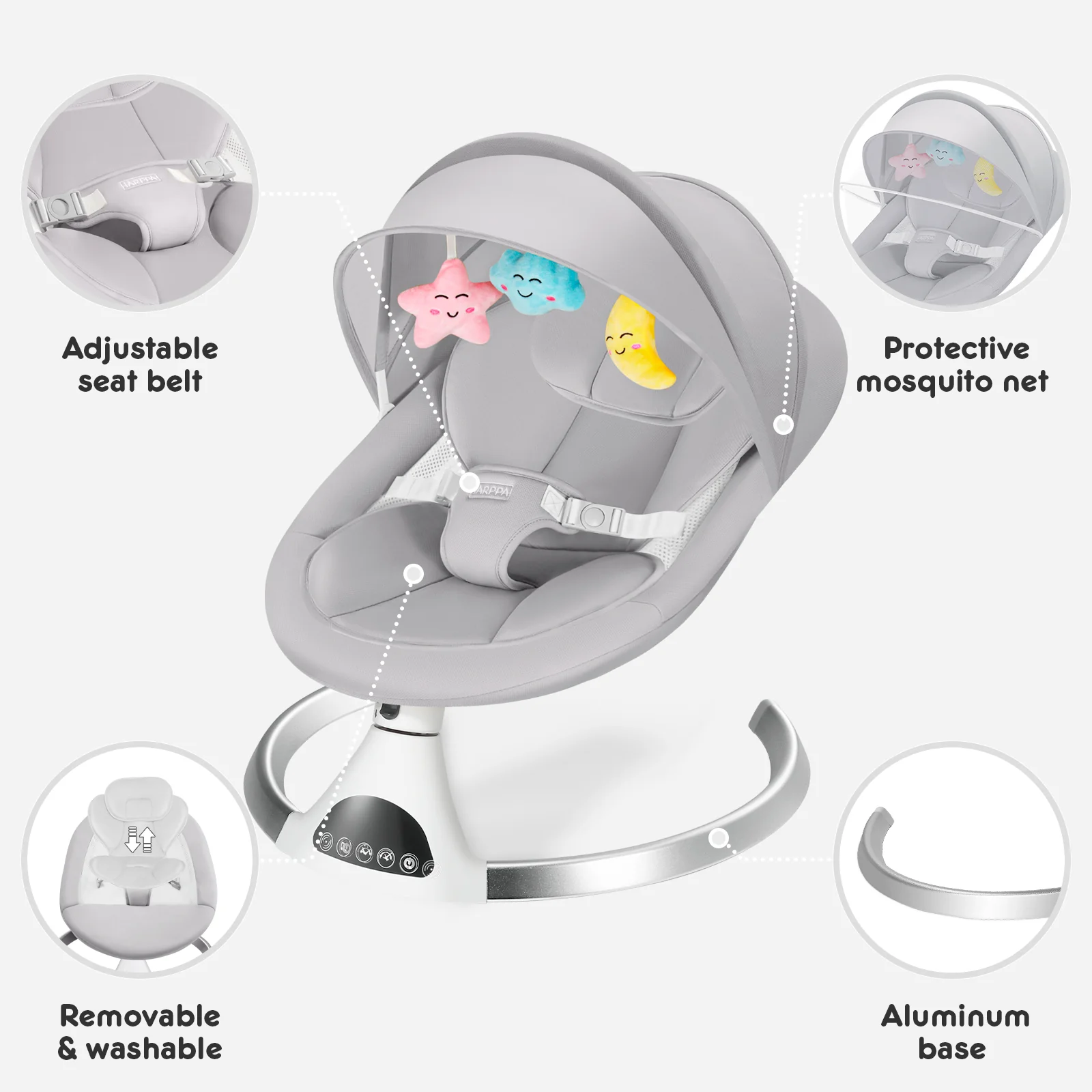 HARPPA Weddell | Electric Baby Swing