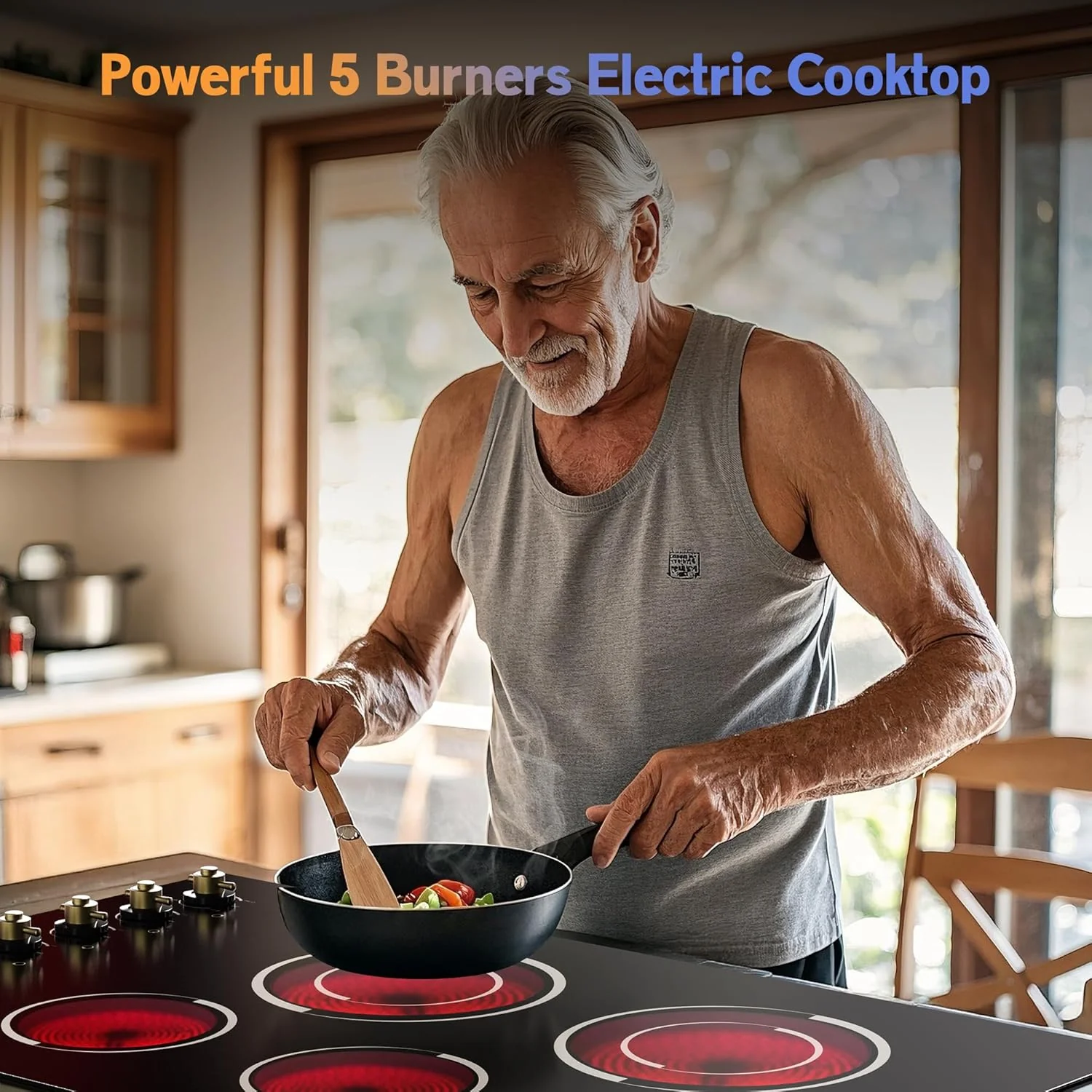 Electric Cooktop 30 Inch - 5 Burners Built-in Ceramic Cooktop, 30