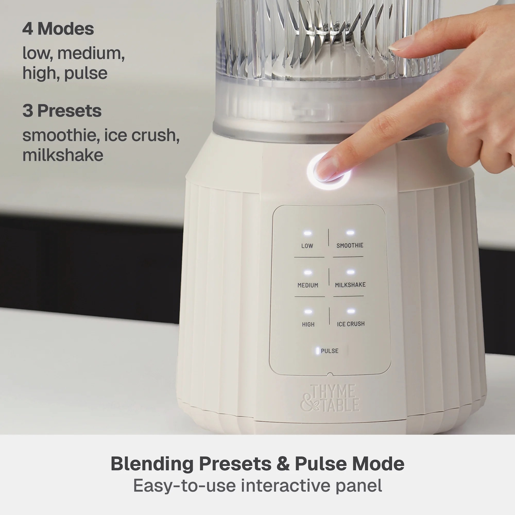 Thyme & Table Countertop Blender Duo, Sand White