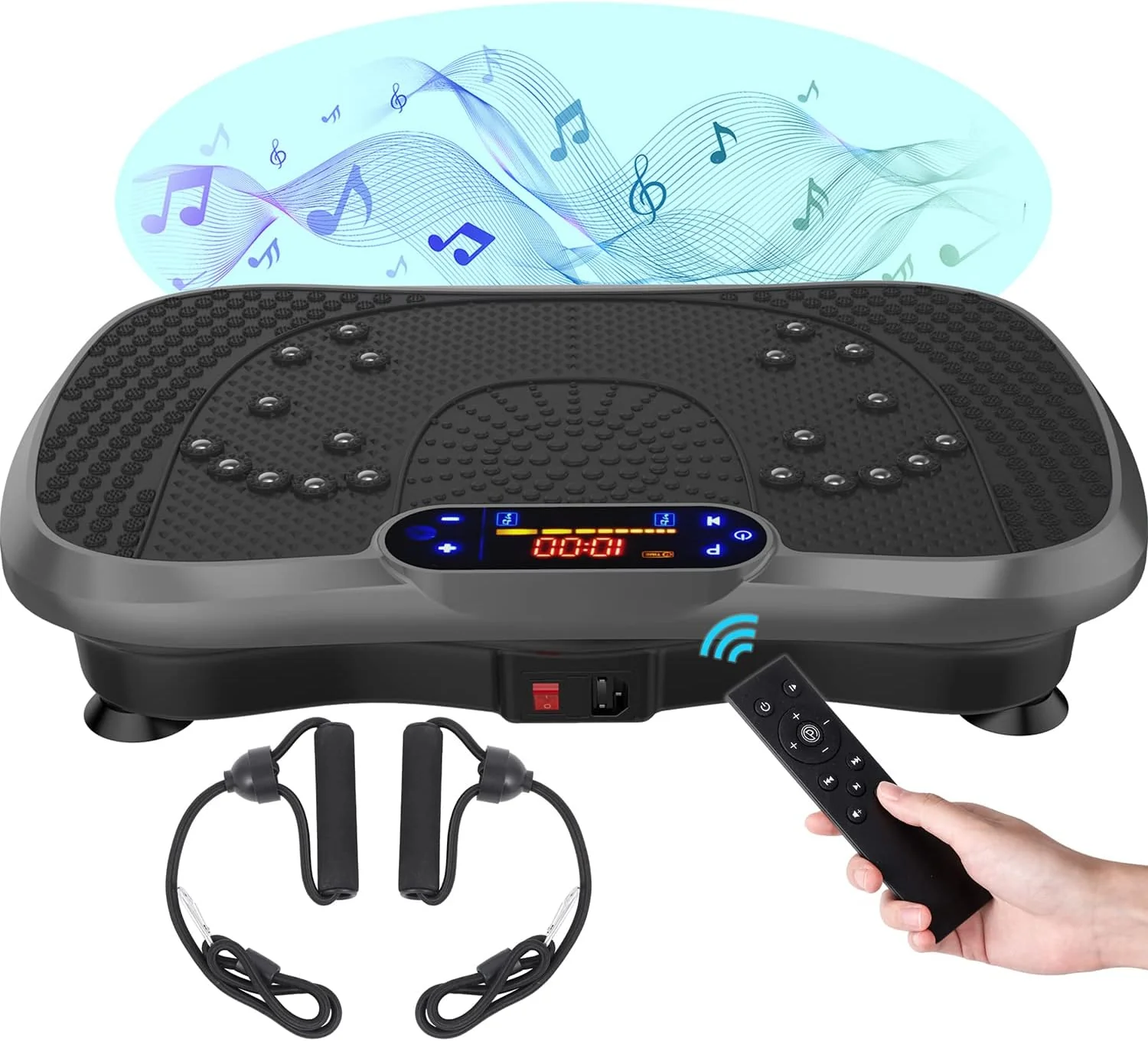 Vibration Plate Fitness Platform Exercise Machine Vibrating Lymphatic Drainage Shaking Full Body Shaker Workout Vibrate Stand Shake Board Sport Gym for Weight Loss Fat Burner for Women Men