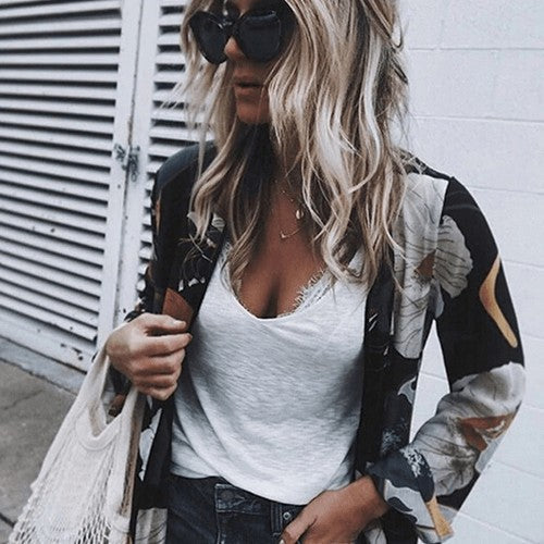 Clementine Printed Chiffon Cardigan