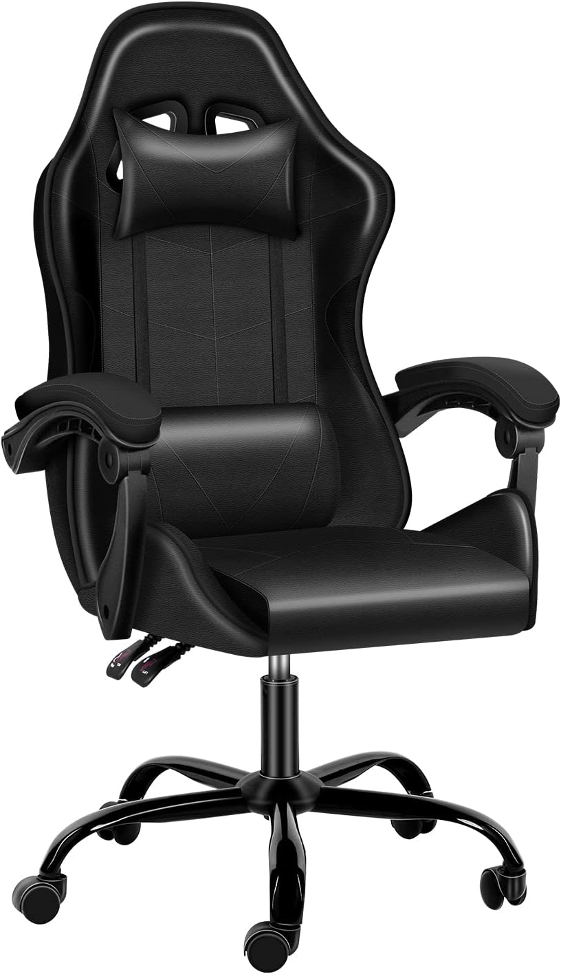 2025 Racing Office Computer Video Game Chair, Without footrest, Black