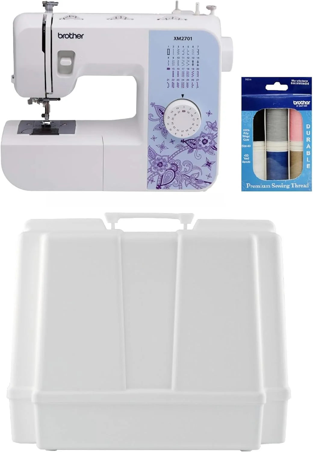 Brother XM2701 Sewing Machine, Lightweight, Full Featured, 27 Stitches, 6 Included Feet