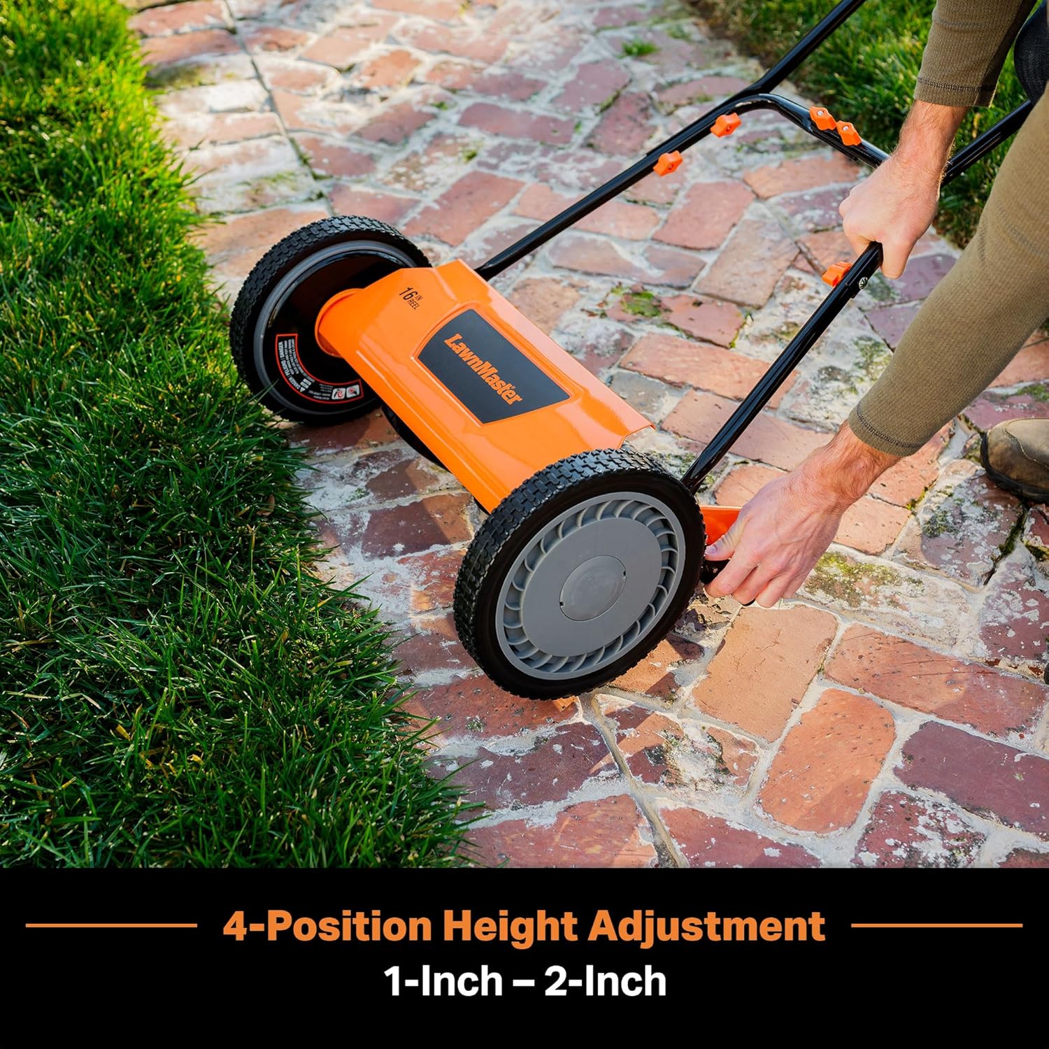 LawnMaster LMRM1801 Push Reel Lawn Mower 18-Inch 5-Blade