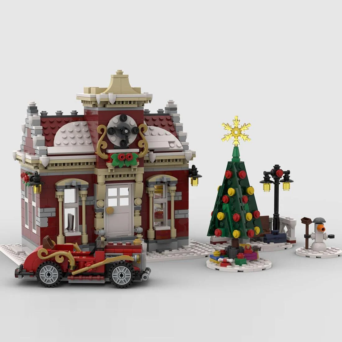 2025 Christmas Country Church Building Kit, MOC-147549 Winter Modular Building Blocks Christmas House Building Block Building Toy (1769 Pieces)