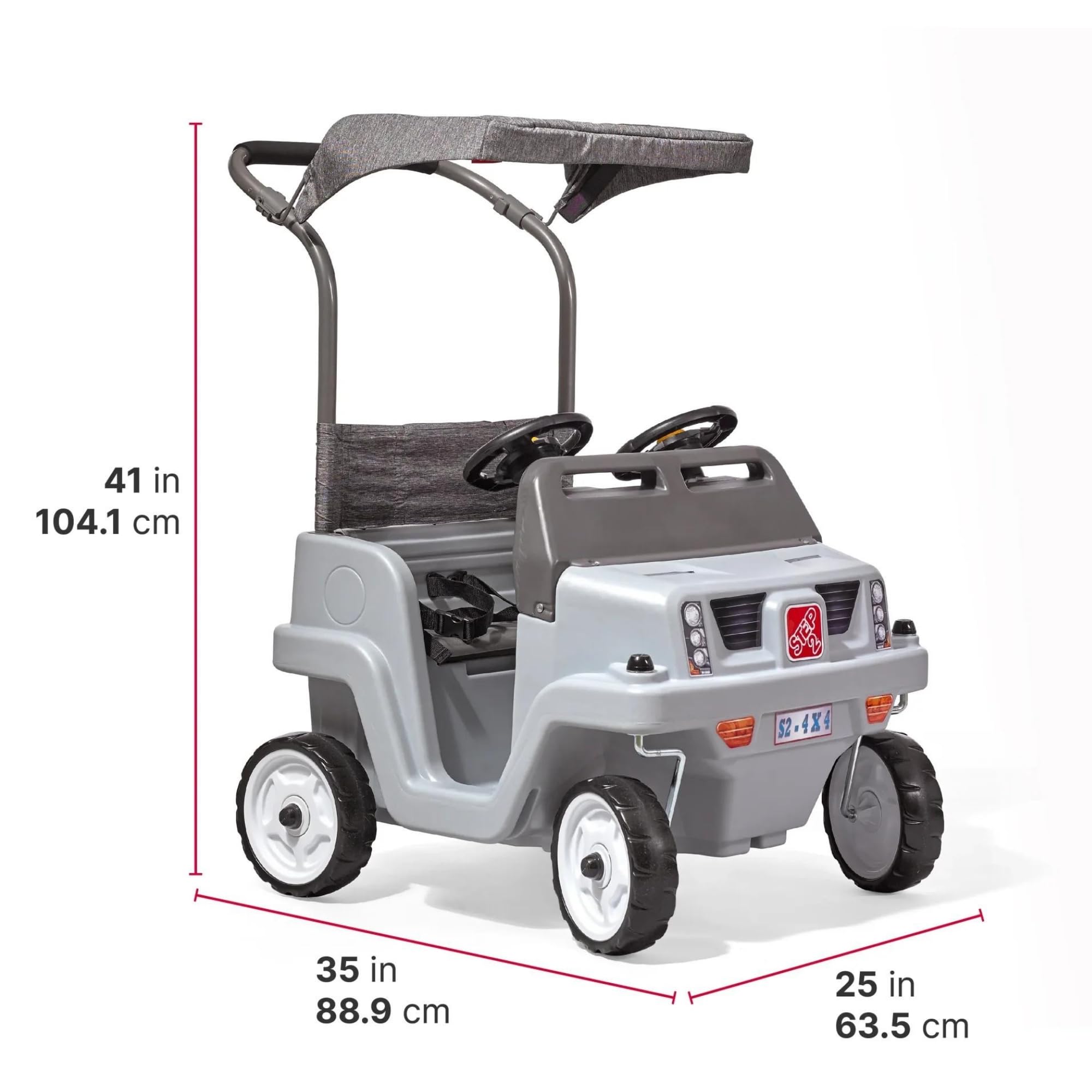 Step2 Side-by-Side Push Around SUV, Kids Push Car, 2 Seats