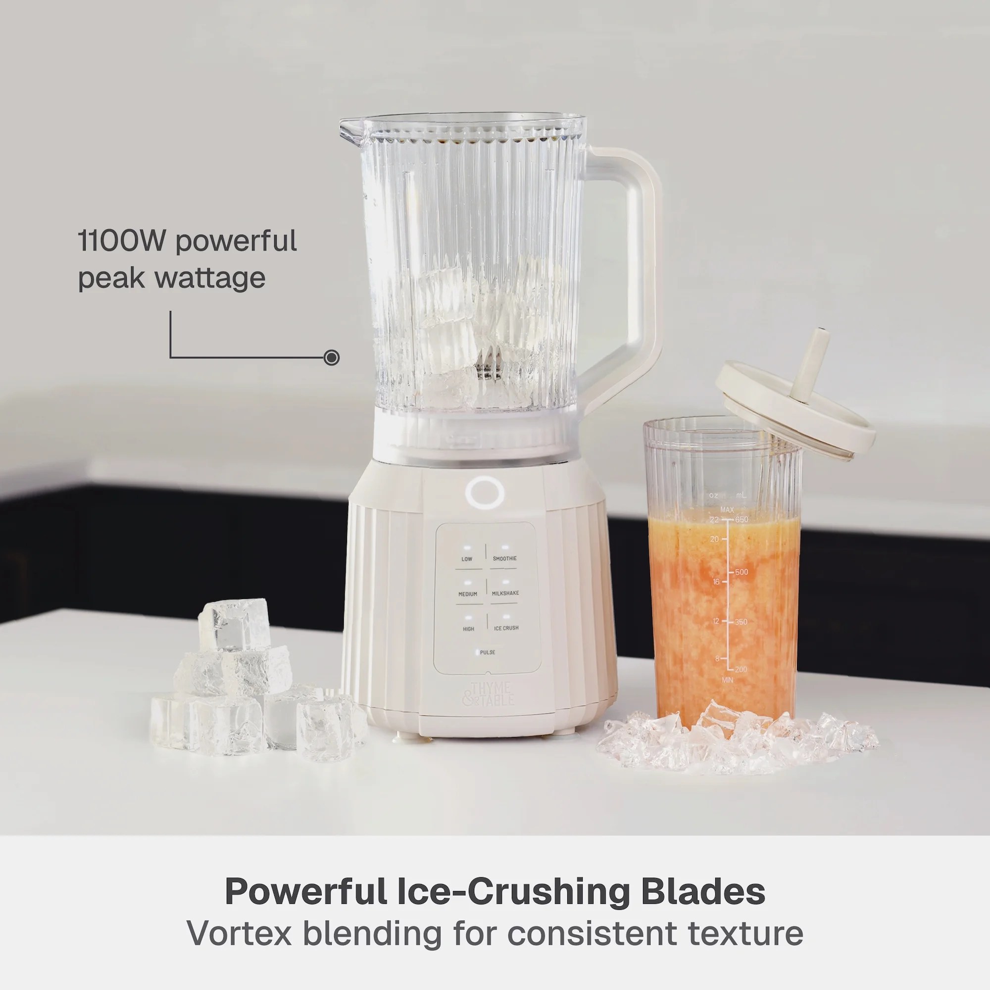Thyme & Table Countertop Blender Duo, Sand White