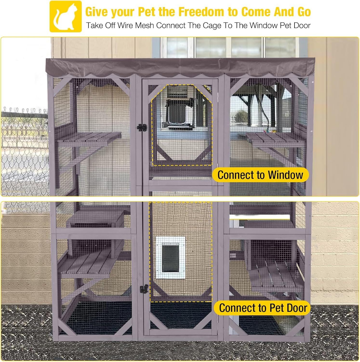 Catio Outdoor Cat Enclosure - Large Walk-In Kitty Cage