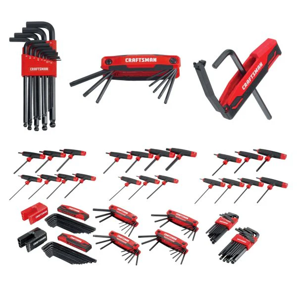100-key Standard (Sae) and Metric Combination Hex Key Set