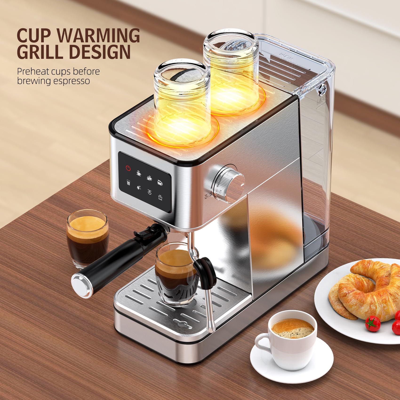 QJA Espresso Machine, 20 Bar Compact Espresso Maker