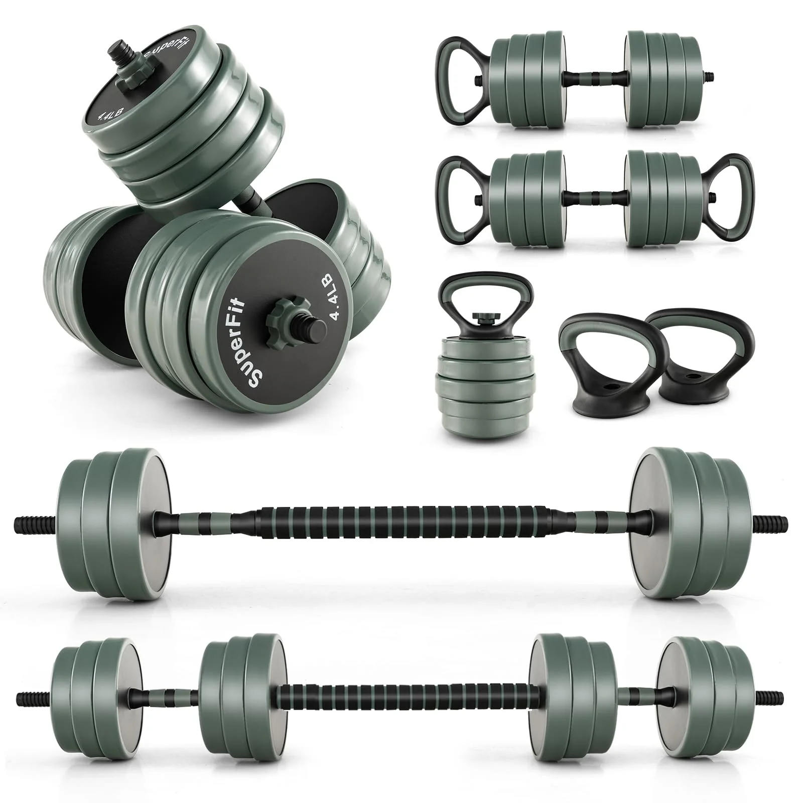 Adjustable Dumbbell Set, 92 LBS Free Weight Set w/Connector