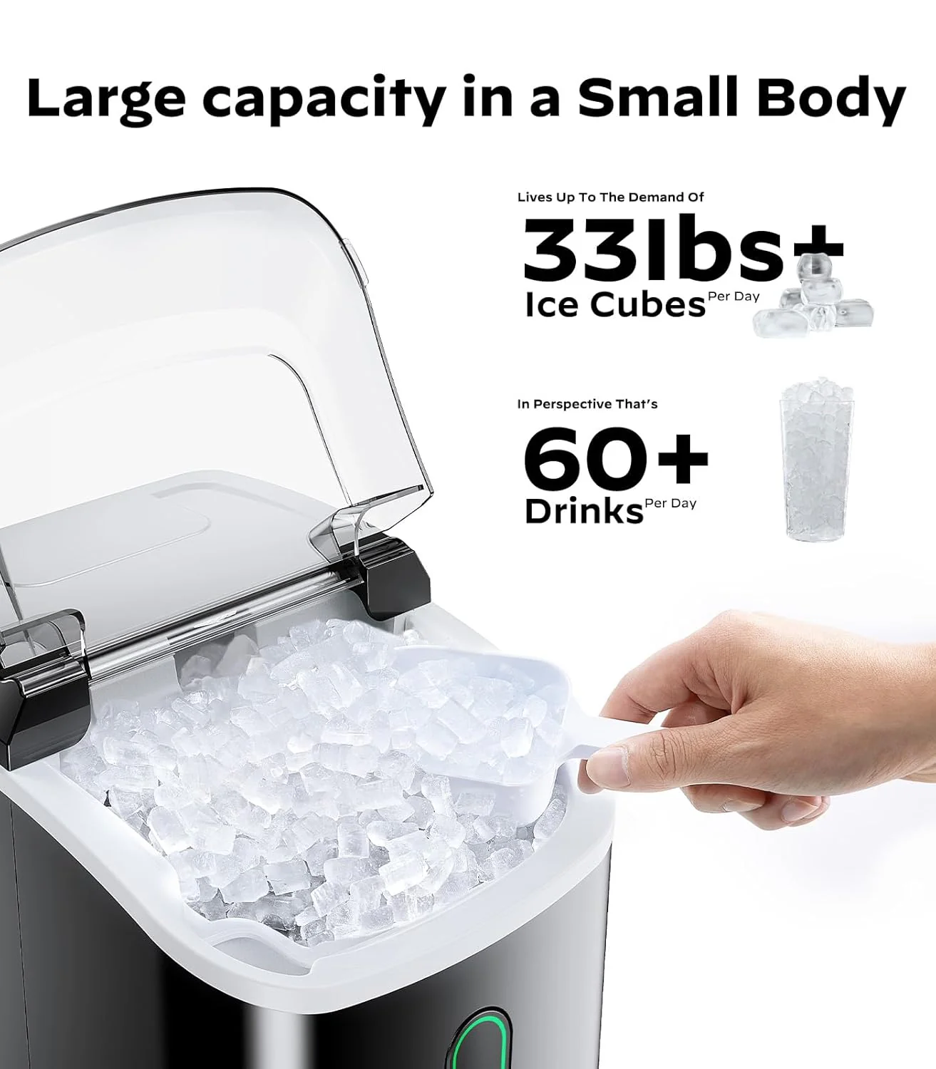 Ice Maker Countertop Silonn Chewable Pellet Ice Machine