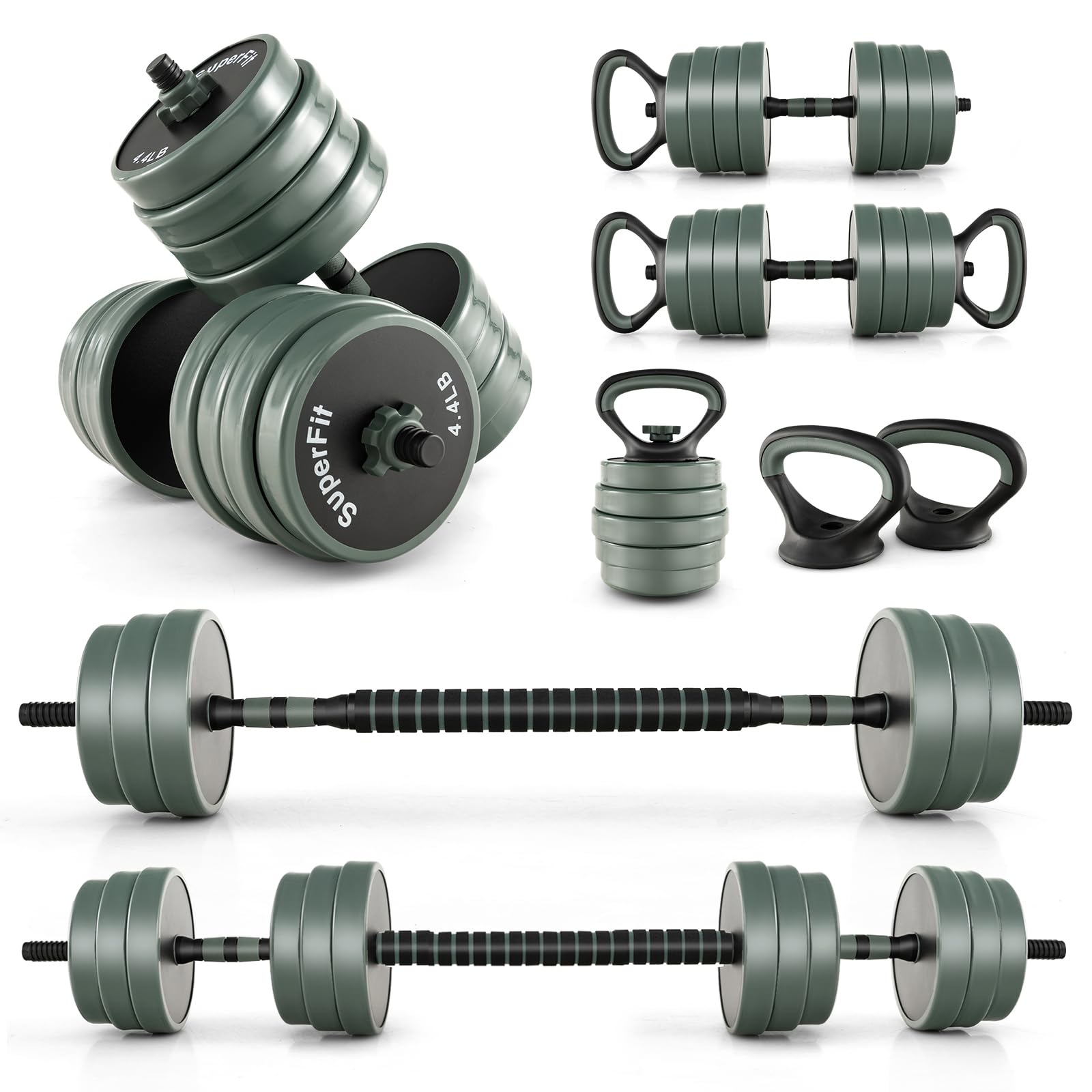 Adjustable Dumbbell Set, 92 LBS Free Weight Set w/Connector