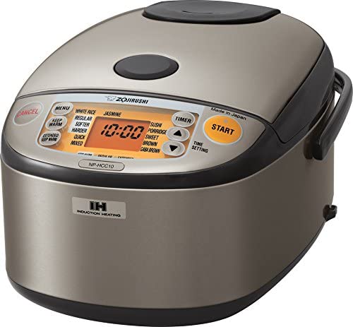 2025 Zojirushi NP-HCC10XH Induction Heating System Rice Cooker and Warmer, 1 L, Stainless Dark Gray