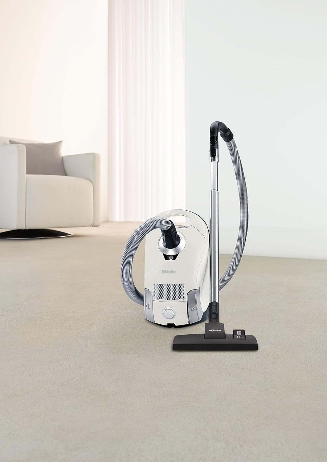 Pure Suction Powerline Canister Vacuum Cleaner, Lotus White
