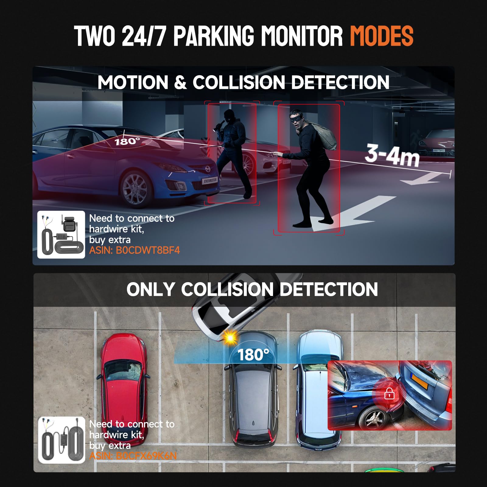 Neideso 360° Dash Cam Front and Rear Inside, 4 Channel FHD 4 * 1080P