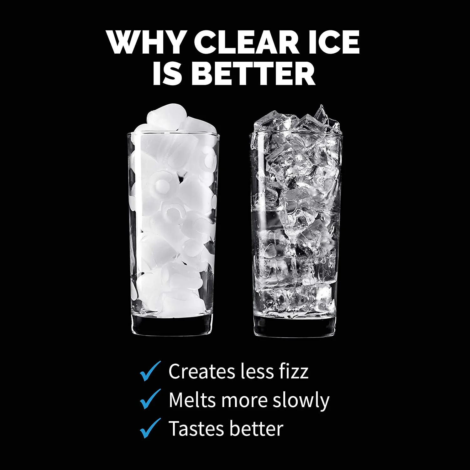 Clear Ice Cube Maker Machine 40 lbs. of Ice in 24 Hours, Portable Design in Stainless Steel