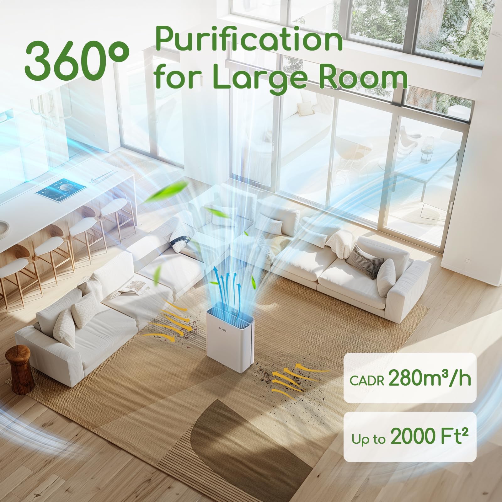 Afloia Air Purifier for Home Large Room Bedroom Up to 2000Ft